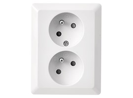 Emos zásuvka dvojnásobná, bílá