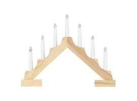 Emos DCAW11  LED svícen dřevěný, 29 cm, vnitřní, teplá bílá, časovač