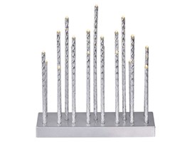 Emos DCAW02 LED svícen stříbrný, 28,5 cm