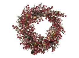 Emos DCTW18 LED zdobený vánoční věnec, 38 cm, 3x AA, vnitřní, teplá bílá, časovač