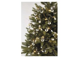 Emos DCGW10 LED vánoční girlanda, stříbrné koule s hvězdami 1,9 m, 2x AA, vnitřní, teplá bílá, časovač