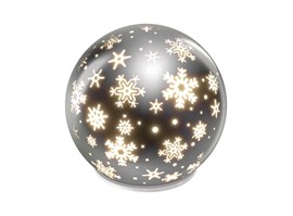 Emos LED vánoční skleněná koule – vločky, 12 cm