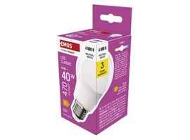 ZQ5E23 LED žárovka Classic A60 / E27 / 4 W (40 W) / 470 lm / Neutrální bílá Emos 1ks