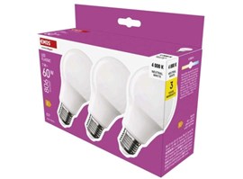 Emos LED žárovka Classic A60 / E27 / 7 W  (60 W) / 806 lm / neutrální bílá 3ks