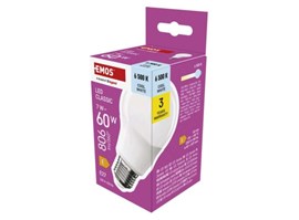 ZQ5E44 LED žárovka Classic A60 / E27 / 7 W (60 W) / 806 lm / Studená bílá Emos 1ks