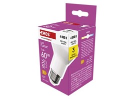 ZQ7E43 LED žárovka Classic R63 / E27 / 7 W (60 W) / 806 lm / neutrální bílá Emos