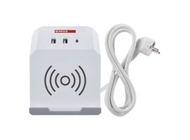 Emos  kostka 2 m / 2 zásuvky / bílý / 2×USB-A + 1×USB-C+Qi / 1,5 mm2