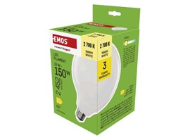 Emos LED žárovka Filament G125 / E27 / 18 W (150 W) / 2452 lm / teplá bílá