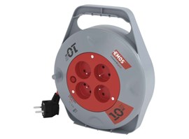 Emos Prodlužovací kabel na bubnu 10 m / 4 zásuvky / červený / PVC / 230 V / 1 mm2