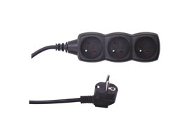 Emos Prodlužovací kabel – 3 zásuvky, 5m, černý
