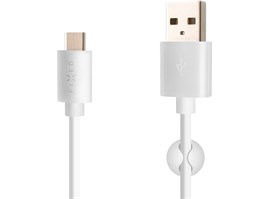 Datový a nabíjecí kabel FIXED s konektorem USB-C, USB 2.0, 3A, bílý