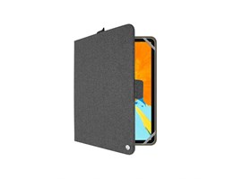 Textilní pouzdro pro 10,1" tablety FIXED Novel se stojánkem a kapsou pro stylus, temně šedé
