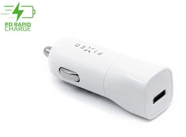 Autonabíječka FIXED s USB-C výstupem a podporou PD, 18W, bílá