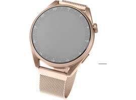 Síťovaný nerezový řemínek FIXED Mesh Strap s šířkou 22mm pro smartwatch, růžové zlatý