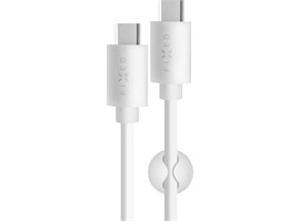 Dlouhý datový a nabíjecí kabel FIXED s konektory USB-C/USB-C a podporou PD, USB 2.0, 2 metry, 60W, bílý
