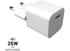 Síťová nabíječka FIXED Mini s USB-C výstupem a podporou PD, 25W, bílá