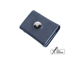 Kožená peněženka FIXED Tripple Wallet for AirTag z pravé hovězí kůže, modrá