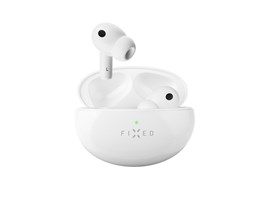 Bezdrátová TWS sluchátka FIXED Pods Pro s ANC a bezdrátovým nabíjením, bílá