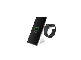 Stojánek FIXED Powerstation pro Samsung s bezdrátovým nabíjením až pro 3 zařízení, 15W+5W+2.5W, bílý