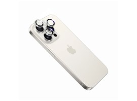 Safírová ochrana čoček fotoaparátů FIXED Sapphire Camera Glass pro Apple iPhone 15 Pro/15 Pro Max, stříbrná