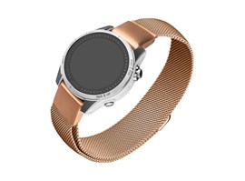 Síťovaný nerezový řemínek FIXED Mesh Strap pro Garmin QuickFit 20mm, růžově zlatý