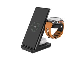 Stojánek FIXED Powerstation pro Garmin s bezdrátovým nabíjením až pro 3 zařízení, 15W+5W+2.5W, černý