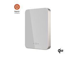 Powerbanka FIXED MagZen 10 Crystal s bezdrátovým nabíjením se standardem Qi2 a podporou MagSafe, 10 000 mAh, titanová