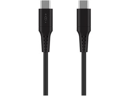 Krátký nabíjecí a datový Liquid silicone kabel FIXED s konektory USB-C/USB-C a podporou PD, 0.3m, USB 2.0, 60W, černý