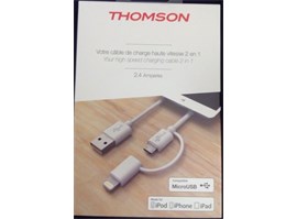 Thomson kab.MicroUSB+Lightning 2.4A 1m