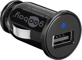 goobay Napájecí 12-24V autoadaptér na 1x USB 1A černý