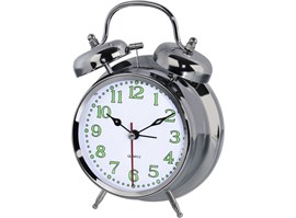 Hama Nostalgie, retro budík, stříbrný