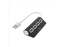 Hama USB hub, 4 porty, USB 2.0, černý