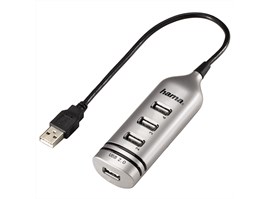 Hama USB 2.0 HUB 1:4, stříbrný