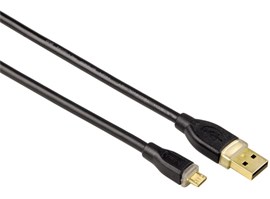 Hama micro USB 2.0 kabel, typ A - micro B, 0,75m, černý