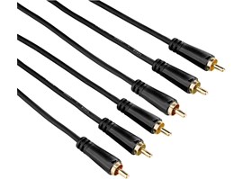 Hama AV kabel 3 cinch - 3 cinch, pozlacený, 3*, 3 m