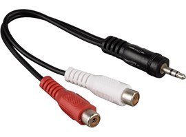 Hama redukce jack vidlice 3,5 mm stereo - 2 cinch zásuvky, 10 cm