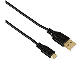 Hama micro USB kabel Flexi-Slim, oboustranný konektor, 0,75 m, černý