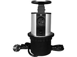 IN Výsuvná lišta 2str.,3 zásuvky + 2 USB