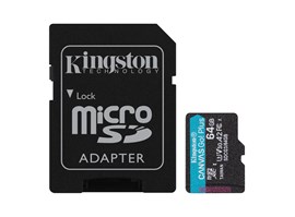 Kingston  64GB microSDXC A2 U3 V30 170MB/s + adapt
