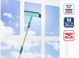 Leifheit Stěrka na okna s kartáčem a teleskopickou tyčí