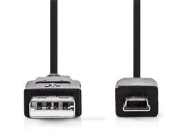 Nedis USB - mini USB 2m CCGB60300BK20
