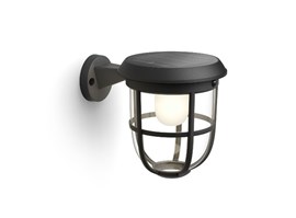 Radii UltraEfficient solární venkovní nástěnné LED svítidlo 1,3W 250lm 3000K IP44, černé