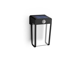 Shroud solární venkovní nástěnné LED svítidlo se senzorem 2,3W 250lm 2700K IP44, černé