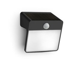 Yarixa solární venkovní nástěnné svítidlo s čidlem LED 2,2W 250lm 2700K IP44, černé