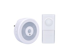 Solight bezdrátový zvonek s nočním světélkem na senzor pohybu, do zásuvky, 250m, bílý, learning code