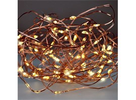 Solight vánoční řetěz měděný, 50x mini LED, 5m, 3 x AA, teplé světlo