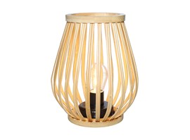 Solight bambusová lucerna s LED žárovkou, teplá bílá, 2x AA, 20cm
