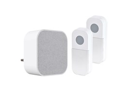 Solight bezdrátový zvonek, 2 tlačítka, do zásuvky, 180m, bílý, learning code