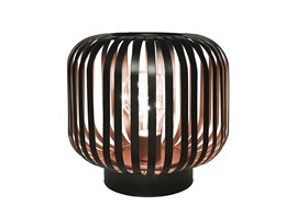 Solight kovová oválná lucerna se žárovkou s micro LED, teplá bílá, měděná, 3xAA, 18cm