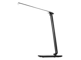 Solight LED stolní lampička stmívatelná, 12W, volba teploty světla, USB, černý lesk